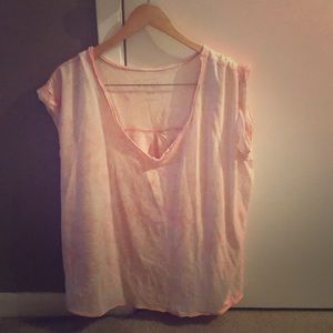 We The Free pink tie dye flowy crop sleeve tee